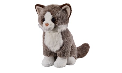 Katze dunkelbraun sitzend 25cm