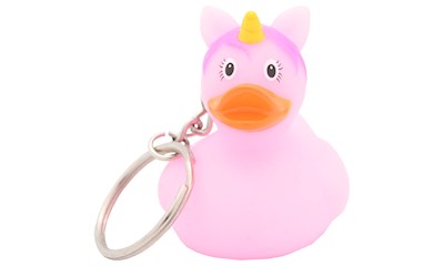 Badeente Einhorn pink Schlüsselanhänger, 4.5cm