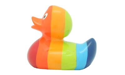 Badeente Regenbogenfarben