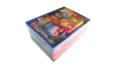 Kaufladenartikel in Klappbox