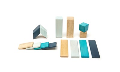 Magnetisches Holzset blau, 14 Teile
