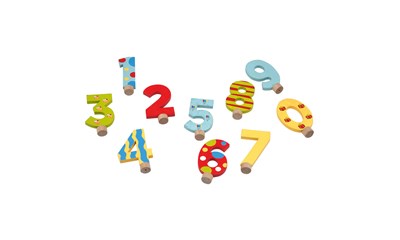 Geburtstagszahlen Holz bunt Zahlen 0-9, je 1 Stk. passen zu 885-15-446/441/442