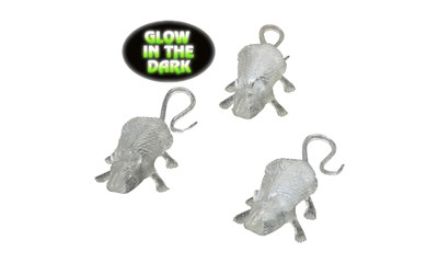 Ratten Glow in the Dark 3x8 cm, 3 Stk. im Beutel