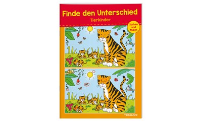 Finde den Unterschied Tier- kinder, 28x20 cm, 32 Seiten, Suchbilder mit Lösungen
