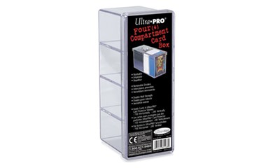 4-Compartment Clear Card Box (Up to 240 Cards)