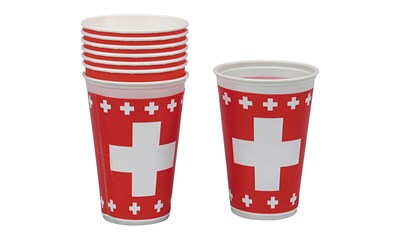 8 Becher Schweizerkreuz