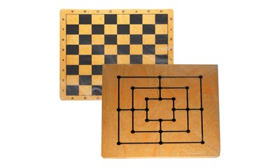 Schach/Mühlebrett bedruckt