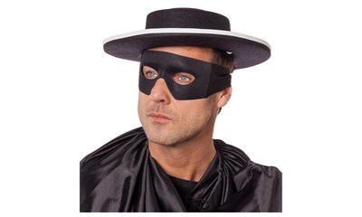 Maske Hero schwarz zum binden, Polyester