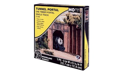 H0-Spur Tunnelportal   eingl. Holz