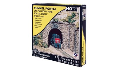 H0-Spur Tunnelportal   eingl. Bruchstein