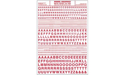 gotische Buchstaben, rot