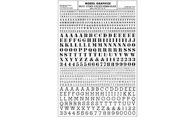 Buchstaben, Schablonen & Blockschrift, schwarz