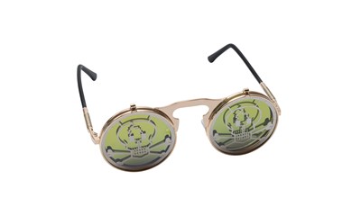 Brille Totenkopf mit Metallrahmen