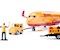 DHL Frachtflugzeug mit Zubehör