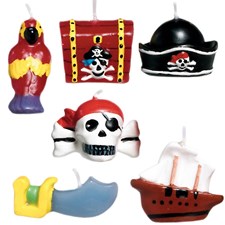 Pirat 6 Mini-Figurenkerzen Piraten