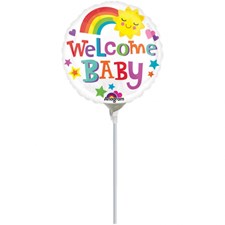 Mini-FB Welcome Baby befüllt Folienballon