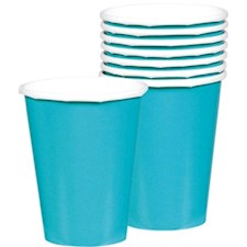 8 Kartonbecher 266ml hellblau