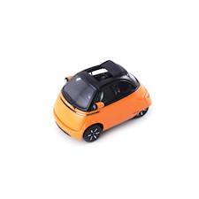 Microlino Urban (CH)  orange/schwarz (Dach offen)