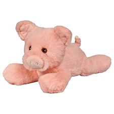 Eco Schwein 23 cm liegend aus recycelten PET-Flaschen, weicher Plüsch, ab 0 Jahr