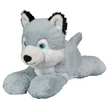 Eco Husky 23 cm liegend aus recycelten PET-Flaschen, weicher Plüsch, ab 0 Jahren
