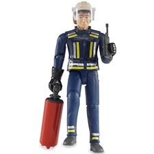 Feuerwehrmann mit Helm Handschuhen und Zubehör Grösse: 10.7 cm, bWorld