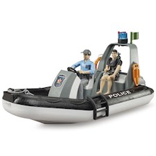 Polizei Schlauchboot mit Polizist, Taucher und Zubehör