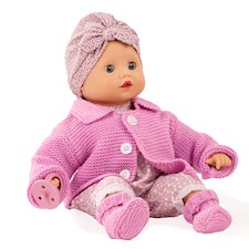 Muffin ohne Haare 33cm Weichkörperpuppe mit Schnuller, ohne Windel, Schlafa