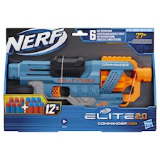 Nerf Elite 2.0 Commander RC6 ca. 26x24x7 cm, Blaster, 12 Nerf Darts, ab 8 Jahren