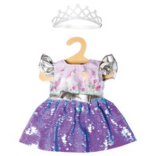 Kleid Fee und Einhorn Gr.28- 35 cm, Wendepailletten, Krone, ab 3 Jahren