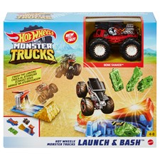Monster Trucks Startrampen- Crash, Hot Wheels, Spielset, ca. 47x14x11 cm, ab 4 J