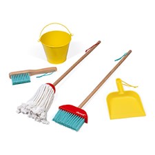 Putz- und Wisch-Set 5tlg mit Besen, Mopp, Eimer, Schaufel und Bürste