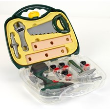 BOSCH Werkzeugkoffer 30cm mit Bohrmaschine und Zubehör 32.5x9x27cm, exkl. 3x AA