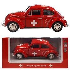 VW Käfer Switzerland 11.5cm mit Rückzugfunktion, Türen zum Öffnen I Love Switzer