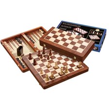 Schach-Backgammon-Dame-Set **