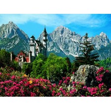 Neuschwanstein gegen Tiroler Berge