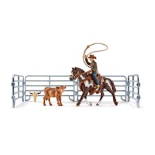 Team roping mit Cowboy