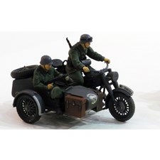 Militärfahrzeug WWII Deutsches Seitenwagengespann (2 Figuren)