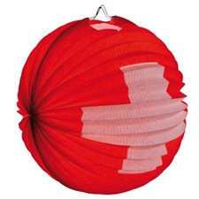 CH-Ballonlampion 25cm rot, mit CH Kreuz