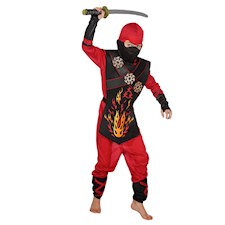 Ninja Fire, Gr.128 4-teilig, Hose, Hemd, Gilet, Kopfbedeckung