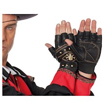 Handschuhe Lederlook fingerlos, mit Totenkopf