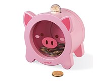 Spardose Schwein aus Holz 12.5x11x12cm