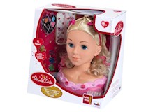Frisier- und Schminkkopf Coralie, H: 33 cm, Haar waschbar, Kosmetikset, 3 J.
