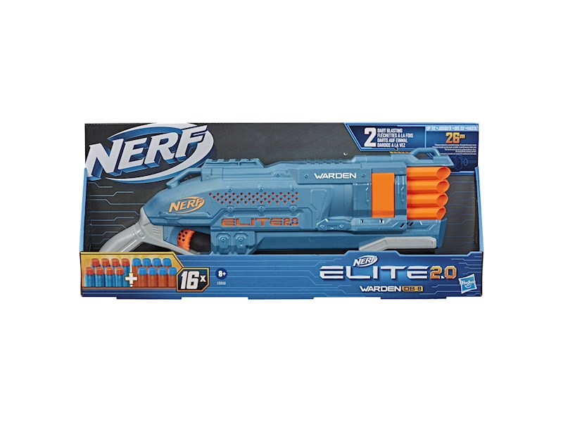 HASBRO Nerf Elite 2.0 Warden DB 8 ca. 50x22x7 cm, Blaster, 16 Nerf